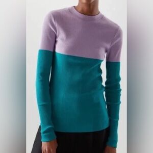 COS Fitted Colorblock Top